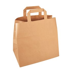 Carrier Bags Paper Brown 260 x 170 x 250mm -Horecavoordeel.com-