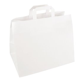 Carrier Bags Paper White 320 x 160 x 270mm -Horecavoordeel.com-