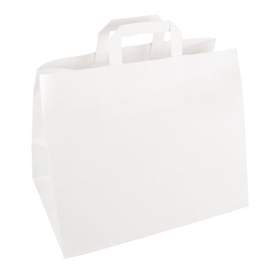 Carrier Bags Paper White 320 x 160 x 270mm -Horecavoordeel.com-