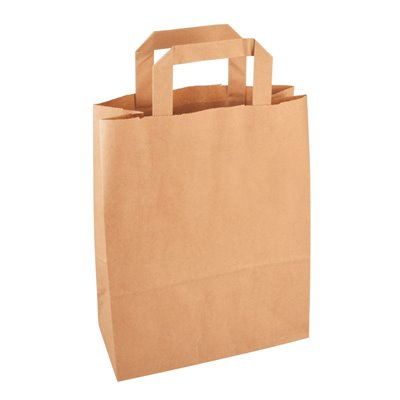 Carrier Bags Paper Brown 220 x 100 x 280mm -Horecavoordeel.com-