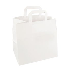 Carrier Bags Paper White 220 x 100 x 280mm -Horecavoordeel.com-