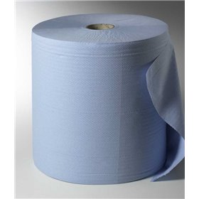 Poetsrollen Blauw 1000 Vel 3-Laags Ø 380x 380 x 360mm Kern Ø 70mm -horecavoordeel.com-