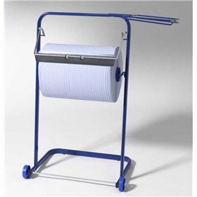 Floor Stand For Cleaning Rolls Blue with Garbage Bag Holder 895 x 380 x 750mm -Horecavoordeel.com-