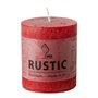 Cylinder Candles Red "Rustic" Full Colored Ø 68 x 80mm -Horecavoordeel.com-