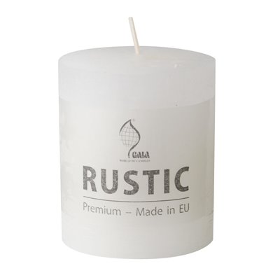 Cylinder Candles White "Rustic" Full Colored Ø 68 x 80mm -Horecavoordeel.com-