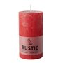 Cylinder Candles Red "Rustic" Full Colored Ø 68 x 130mm -Horecavoordeel.com-