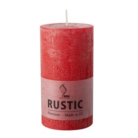 Cylinder Candles Red "Rustic" Full Colored Ø 68 x 130mm -Horecavoordeel.com-