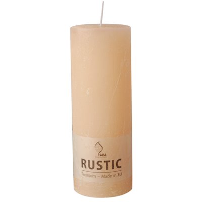 Cylinder Kaarsen Crème "Rustiek" Volledig Gekleurd Ø 68 x 190mm -horecavoordeel.com-