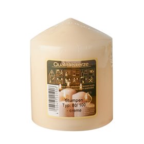 Stompkaarsen Crème Ø 80 x 100mm -horecavoordeel.com-