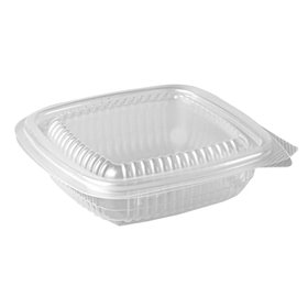 Saladebakken + Vaste Deksel 150cc PP Rechthoek Transparant 40 x 115 x 120mm -horecavoordeel.com-