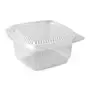 Salad containers + Fixed Lid 375cc PP Rectangle Transparent 62 x 115 x 120mm -Horecavoordeel.com-