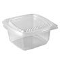 Salad containers + Fixed Lid 500ccPP Rectangle Transparent 62 x 125 x 130 mm -Horecavoordeel.com-