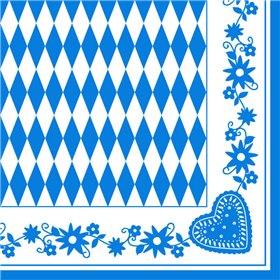 Servetten 1/4 vouw 40 cm x 40 cm "Beiers blauw" -horecavoordeel.com-