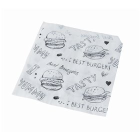 Hamburger Bags White Pergament Paper Greaseproof 135 x 130mm -Horecavoordeel.com-