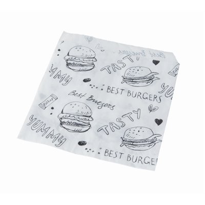 Hamburgerzakjes Wit Pergament Papier Vetvrij 135 x 130mm -horecavoordeel.com-