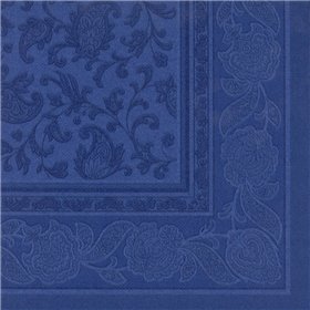 Napkins Dark Blue "Ornaments" "ROYAL Collection" 1/4 Fold 400 x 400mm -Horecavoordeel.com-