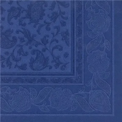 Servetten Donkerblauw "Ornaments" "ROYAL Collection" 1/4 Vouw 400 x 400mm -horecavoordeel.com-