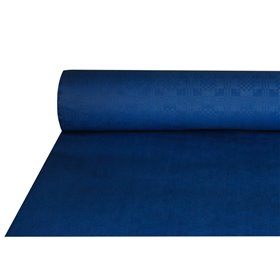 Tafelkleed Papier Rol Donkerblauw Met Damastprint 50 x 1 meter -horecavoordeel.com-