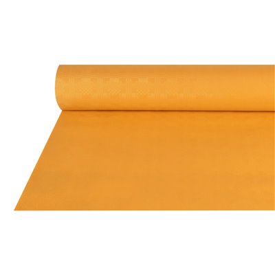 Tafelkleed Papier Rol Geel Met Damastprint 50 x 1 meter -horecavoordeel.com-