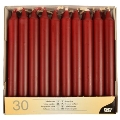 Tafelkaarsen Bordeaux Ø 21 x 196mm -horecavoordeel.com-