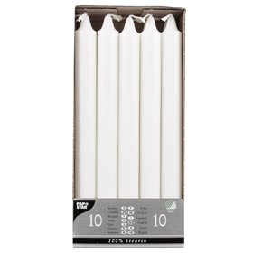 Crown candles White 100% Stearin Ø 22 x 240mm -Horecavoordeel.com-