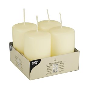 Pillar candles Ivory Ø 50 x 80mm -Horecavoordeel.com-