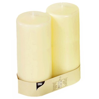 Pillar candles Ivory Ø 80 x 220mm -Horecavoordeel.com-