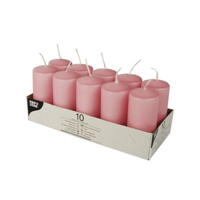 Pillar candles Old pink Ø 40 x 90mm -Horecavoordeel.com-