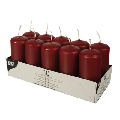 Pillar candles Bordeaux Ø 40 x 90mm -Horecavoordeel.com-