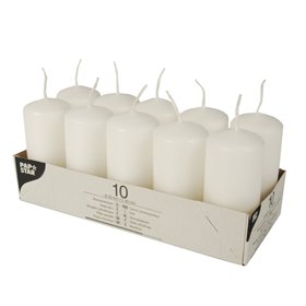 Pillar candles White Ø 40 x 90mm -Horecavoordeel.com-