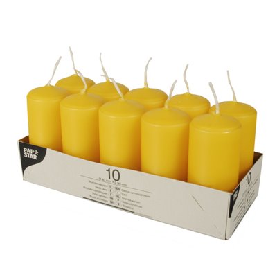 Pillar candles Golden yellow Ø 40 x 90mm -Horecavoordeel.com-