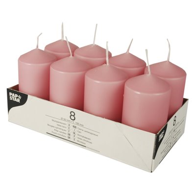 Pillar candles Old pink Ø 50 x 100mm -Horecavoordeel.com-