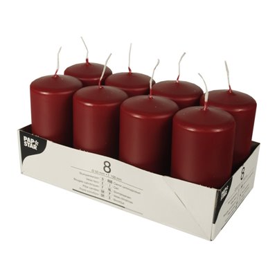 Pillar candles Bordeaux Ø 50 x 100mm -Horecavoordeel.com-