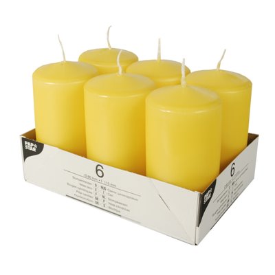 Pillar candles Golden yellow Ø 60 x 115mm -Horecavoordeel.com-