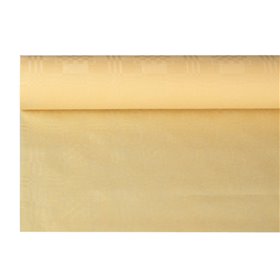 Tafelkleed Papier Rol Crème Met Damastprint 8 x 1,2 meter -horecavoordeel.com-