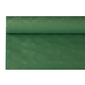 Tafelkleed Papier Rol Donkergroen Met Damastprint 8 x 1,2 meter -horecavoordeel.com-