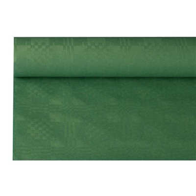 Tablecloth Paper Roll Dark Green With Damask Print 8 x 1.2 meters -Horecavoordeel.com-