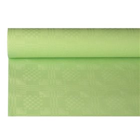 Tafelkleed Papier Rol Pastelgroen Met Damastprint 8 x 1,2 meter -horecavoordeel.com-