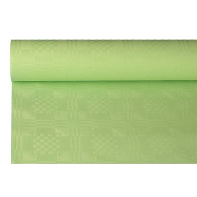 Tablecloth Paper Roll Pastel Green With Damask Print 8 x 1.2 meters -Horecavoordeel.com-