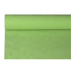 Tablecloth Paper Roll Olive Green With Damask Print 8 x 1.2 meters -Horecavoordeel.com-