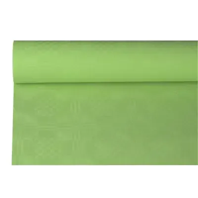 Tablecloth Paper Roll Olive Green With Damask Print 8 x 1.2 meters -Horecavoordeel.com-