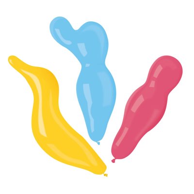 Ballonnen "Figures" Kleuren Assortiment -horecavoordeel.com-