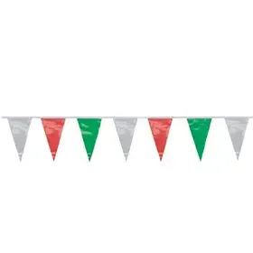 Pennant Garland Foil Green White Red Water Resistant 4 Meters -Horecavoordeel.com-