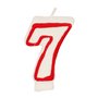 Birthday Candles Number "7" White With Red Edge 73mm -Horecavoordeel.com-