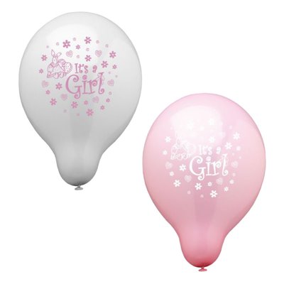 Ballonnen "It's a girl" (Geschikt voor Helium) Ø 250mm -horecavoordeel.com-