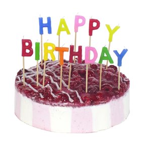 Verjaardagskaarsjes "Happy Birthday" 80mm -horecavoordeel.com-