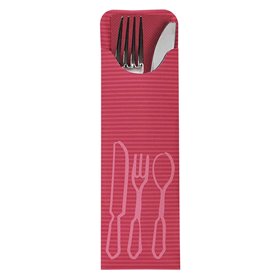 Cutlery Bags Bordeaux 235 x 73mm Including Colored Bistro Napkin -Horecavoordeel.com-