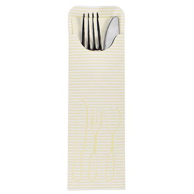 Cutlery Bags Cream 235 x 73mm Including Colored Bistro Napkin -Horecavoordeel.com-