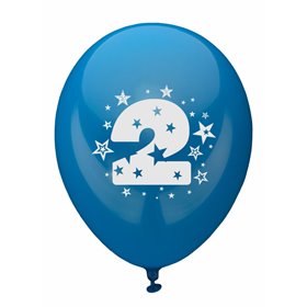 Ballonnen Cijfer "2" Kleuren Assortiment (Geschikt voor Helium) Ø 250mm -horecavoordeel.com-