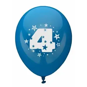 Balloons Number "4" Colors Assortment (Suitable for Helium) Ø 250mm -Horecavoordeel.com-